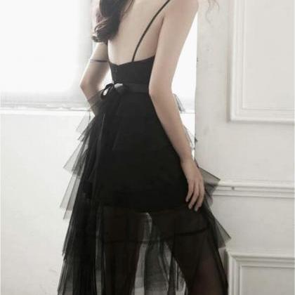 Black Swan Spaghetti Strap Dress Low Back Gown